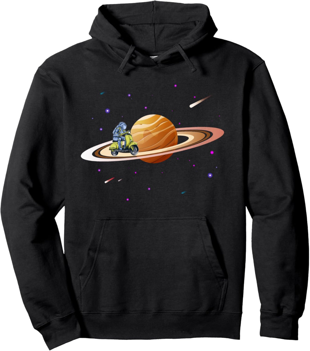 Scooter In Space - Motor-Roller Pullover Hoodie