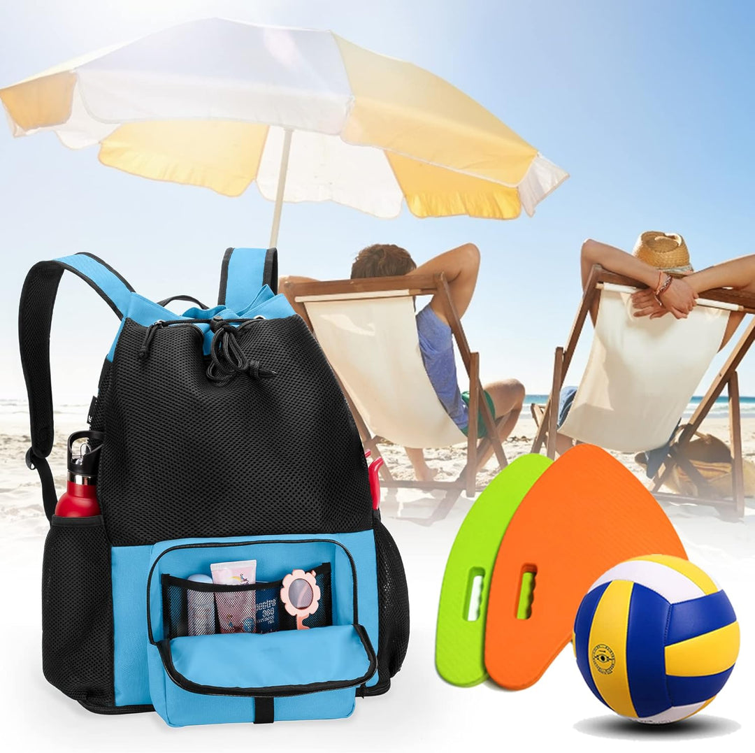 Fasrom Mesh Strandrucksack mit Reissverschluss unten zum Schwimmen | Reissverschluss Unten, Wasserdi