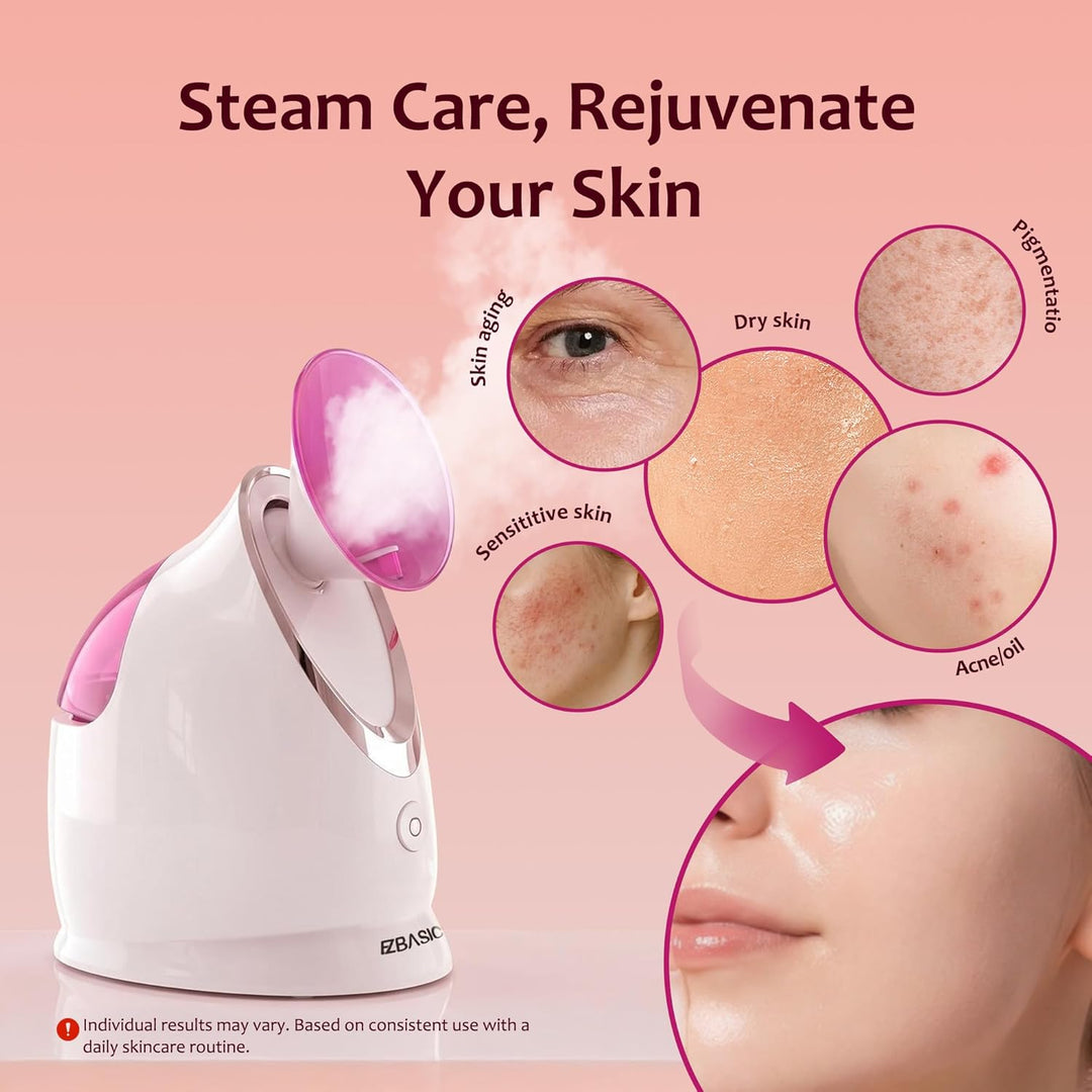 Gesichtssauna - EZBASICS Nano Ionic Gesichtsdampfer Warmer Nebel Heim-Sauna SPA Gesichts-Befeuchter