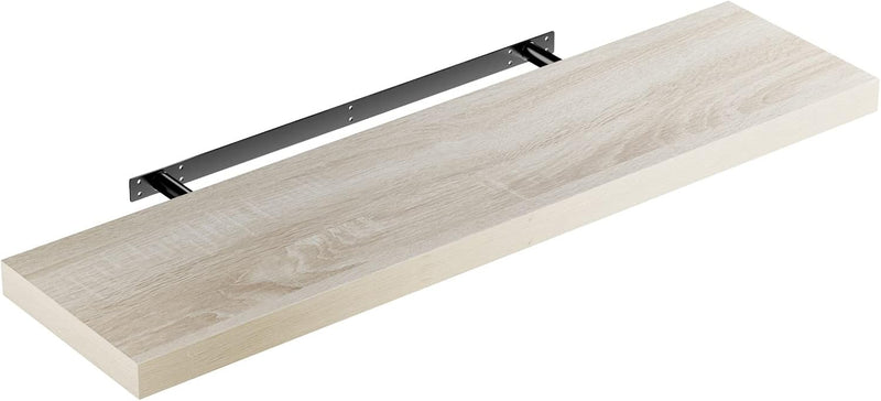 Casaria® Wandregal Eiche mit Halterung 50-110cm Schwebend 15kg Tragkraft Küche Wohnzimmer Büro Bad F