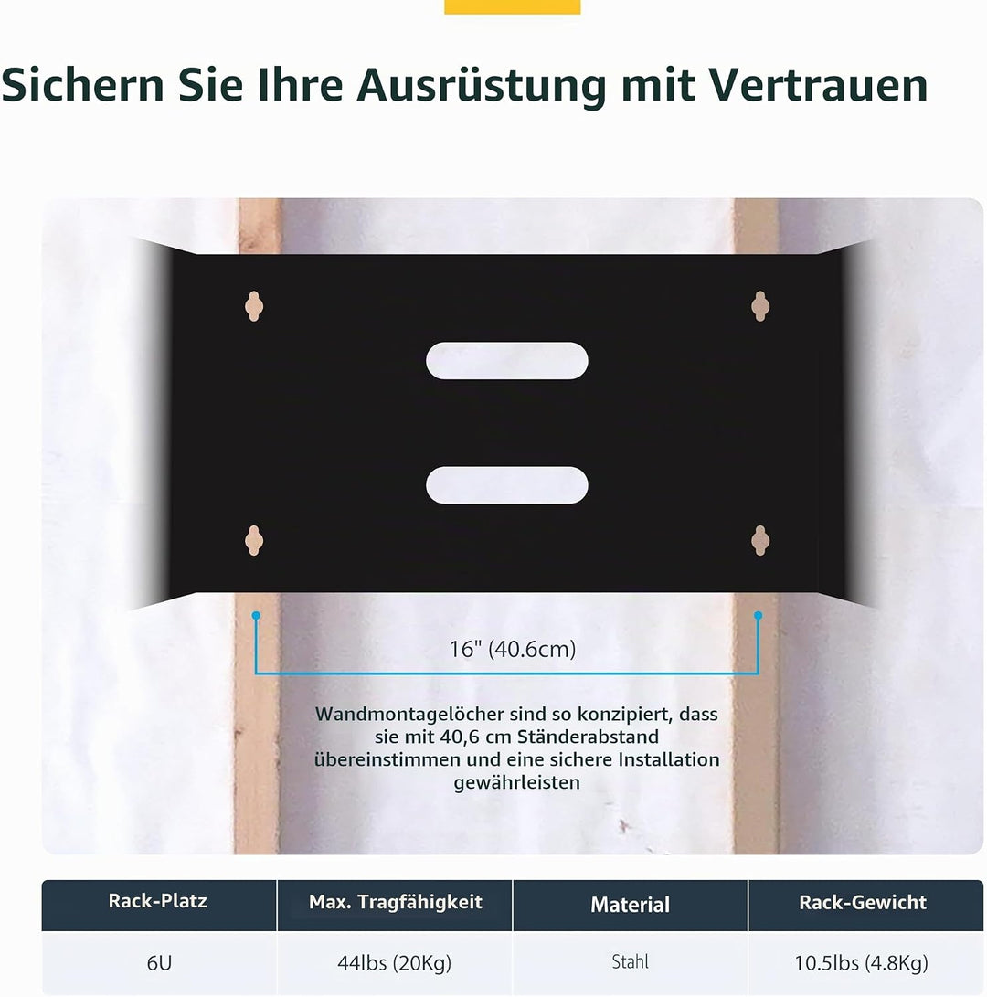 StarTech.com 6HE Netzwerkschrank 19 Zoll 6HE für Wandmontage - 14 Zoll tief - kleiner serverschrank/
