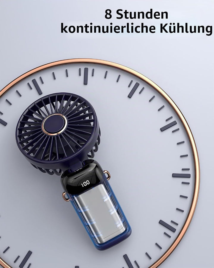 Koonie Handventilator, Tragbarer Mini Ventilator, USB Taschenventilator, 8 Stunden Batteriebetrieben