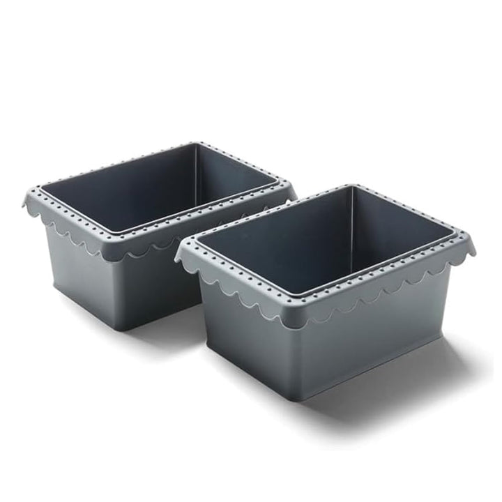 Coolinato - Mini Brotbackform 550g aus hitzebeständigem Platinsilikon Set 2er grau 17x13x7,5cm - Sil