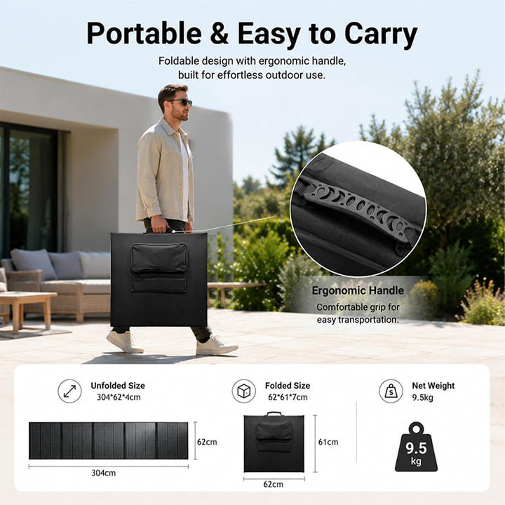 300W Faltbares Solarpanel Tragbares Monokristallin Solar Panel für Camping, 300W