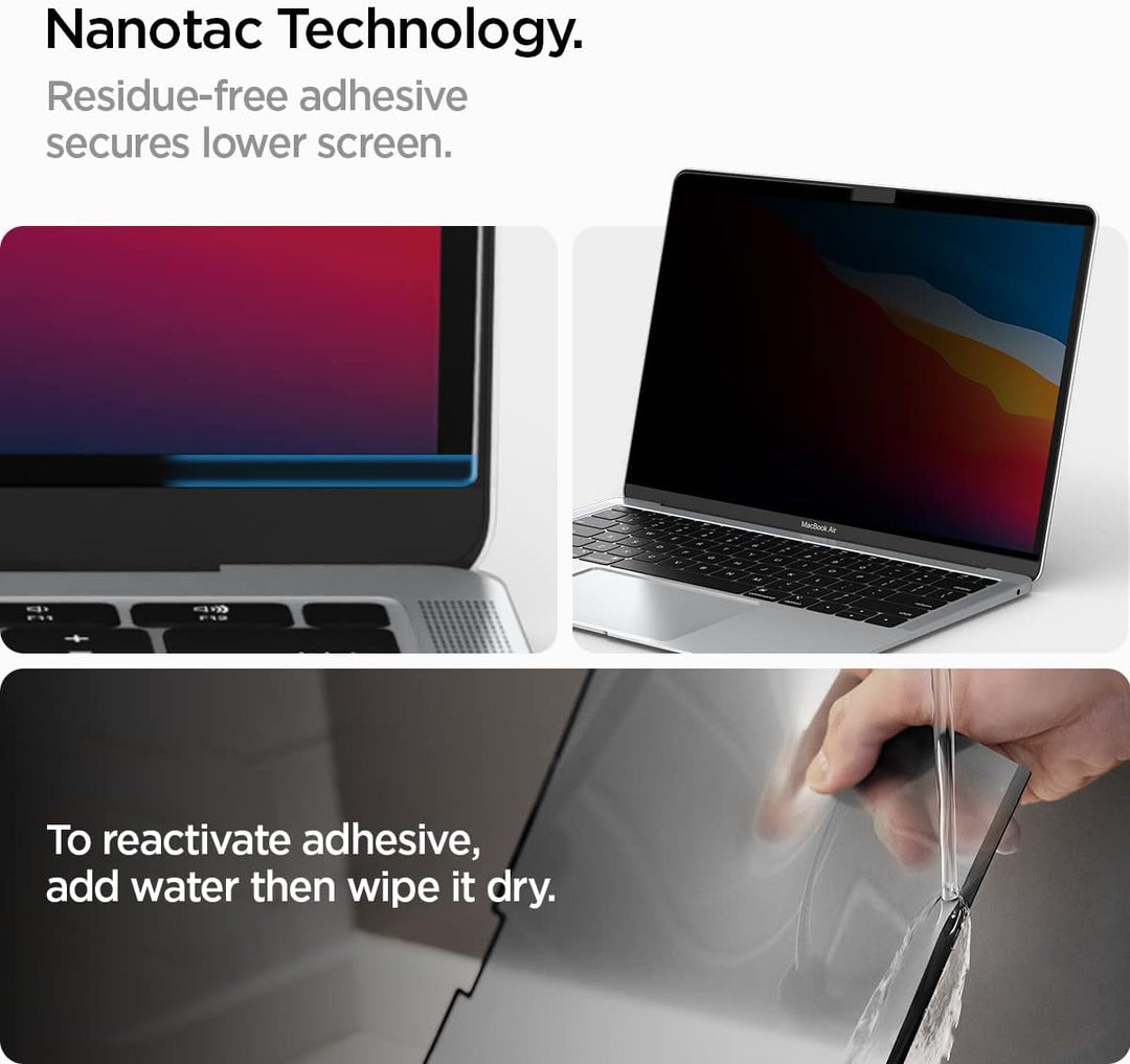 Spigen SafeView Magnetischer Blickschutzfilter für MacBook Pro 13 Zoll (2017-2021), MacBook Air 13 Z