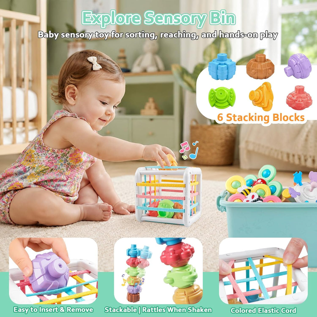 Baby Spielzeug für 6 bis 12 Monate, Montessori Spielzeug für Babys, Sensorisches Baby Spielzeug, 6 i