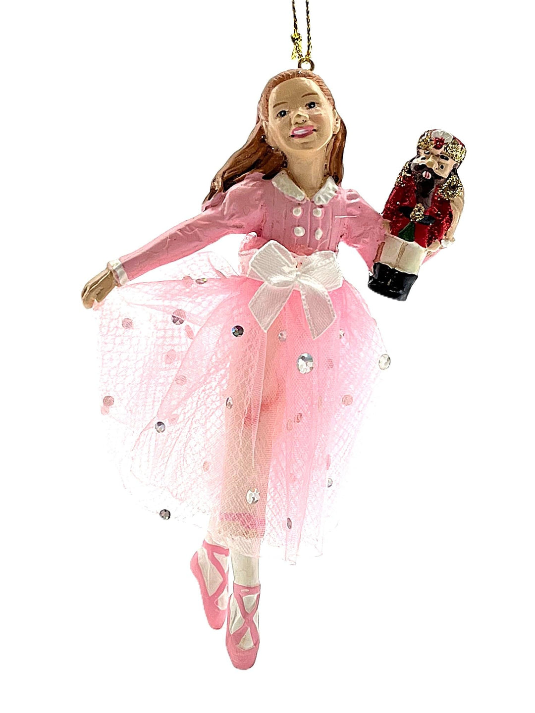 Clara in Pink Dress with Nutcracker Christmas Ornament Nutcracker Suite Ballet