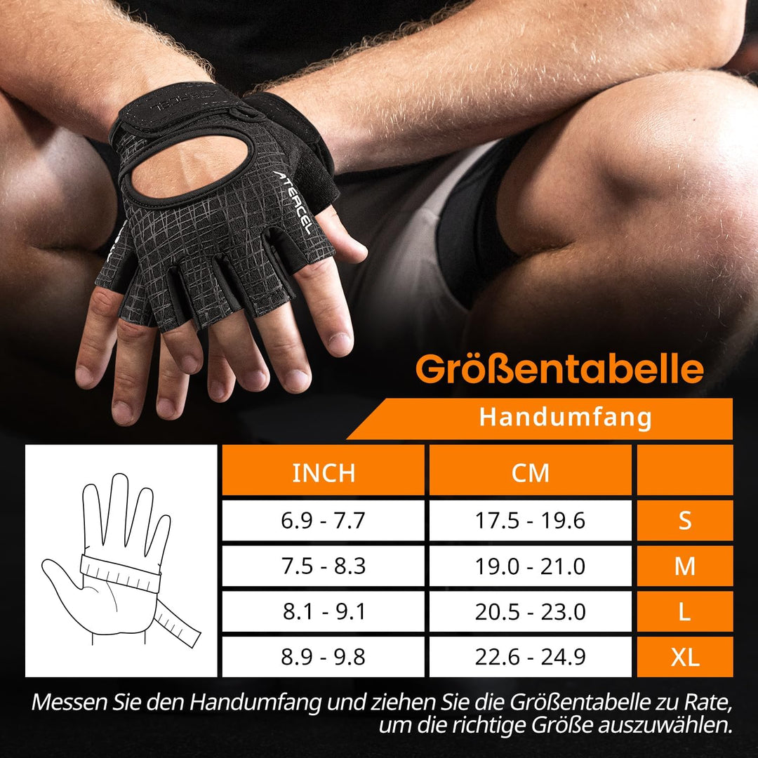 ATERCEL Fitness Handschuhe Herren Damen mit Vollhandpolsterung Trainingshandschuhe, Sporthandschuhe