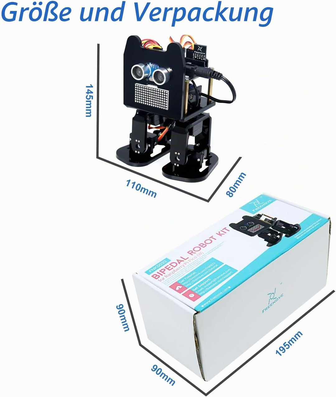 Freenove Bipedal Robot Kit for Raspberry Pi Pico (Not Included) (Compatible with Arduino IDE), LED M