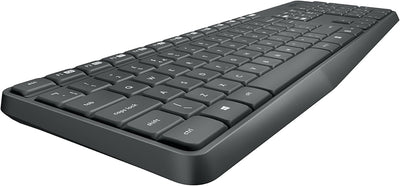 Logitech MK235 Kabelloses Set mit Tastatur und Maus für Windows, Italienisches QWERTY-Layout - Grau