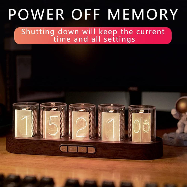 GUAZI STORE Imitation Nixie Tube Clock RGB Creative Clock 16 Million Colors, Mode Adjustments with G