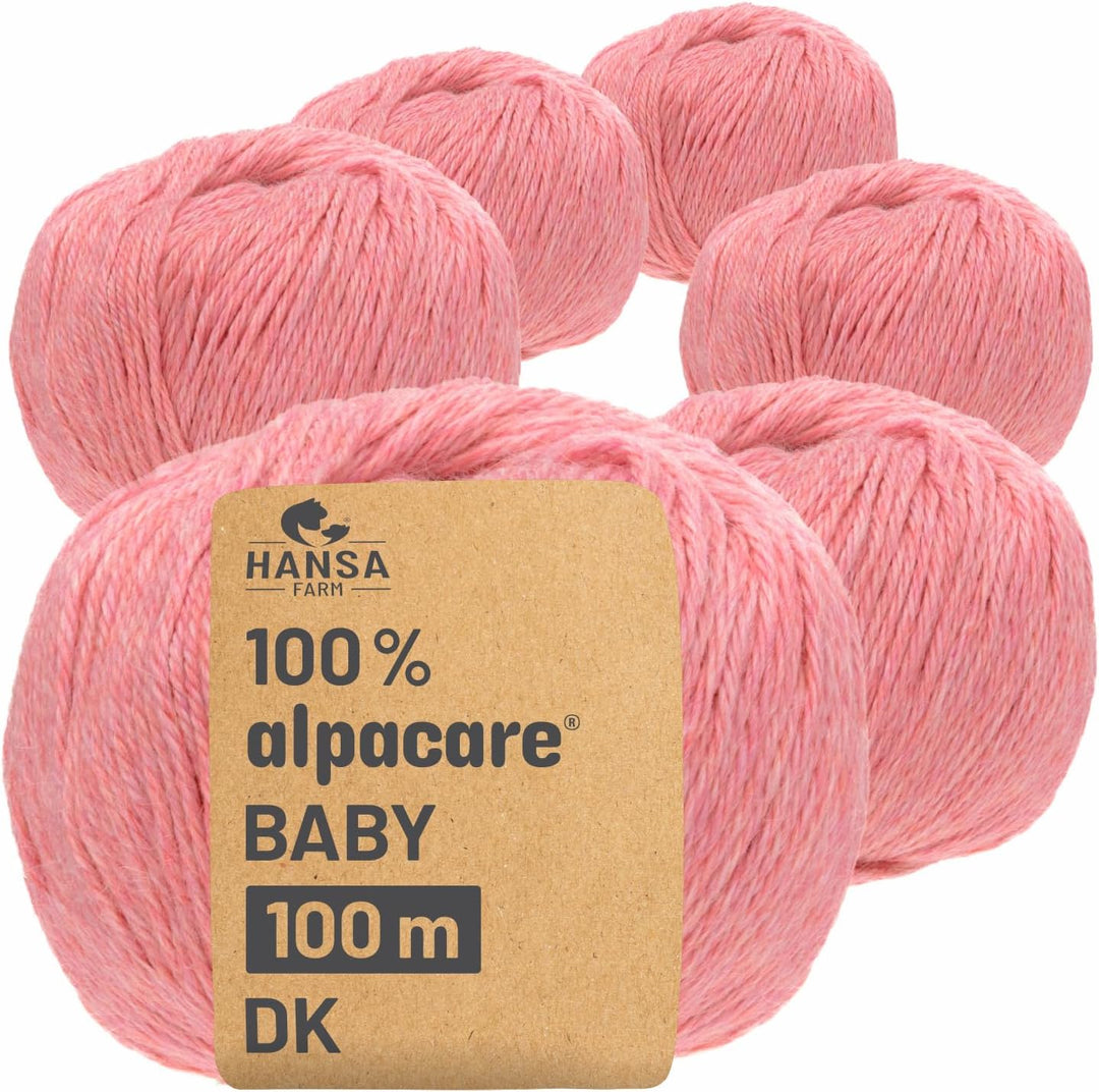 HANSA-FARM | Alpacare 100% die 1. maschinenwaschbare Baby Alpakawolle - 300 Set DK (6 x 50g) - kratz