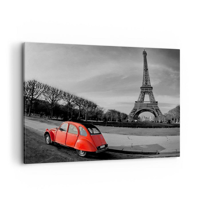 Bilder auf Leinwand 100x70cm Leinwandbild Auto Eiffle Kultur Architektur Gross Wanddeko Bild Schlafz