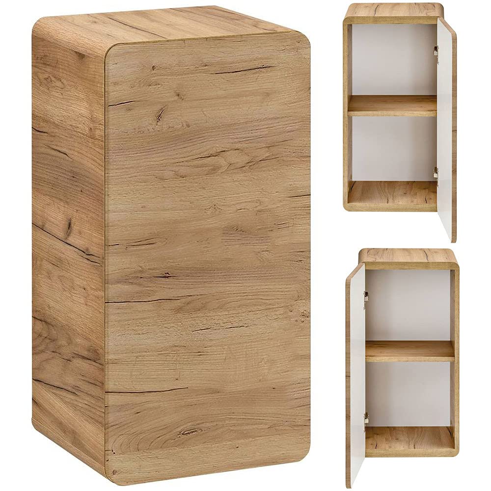 Lomadox Badezimmer Unterschrank hängend, Wotan Eiche Nb. Nb., 1-türig, B/H/T ca. 35/68/32 cm, Holzto