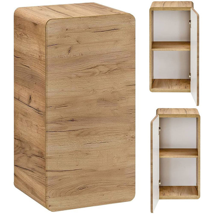 Lomadox Badezimmer Unterschrank hängend, Wotan Eiche Nb. Nb., 1-türig, B/H/T ca. 35/68/32 cm, Holzto