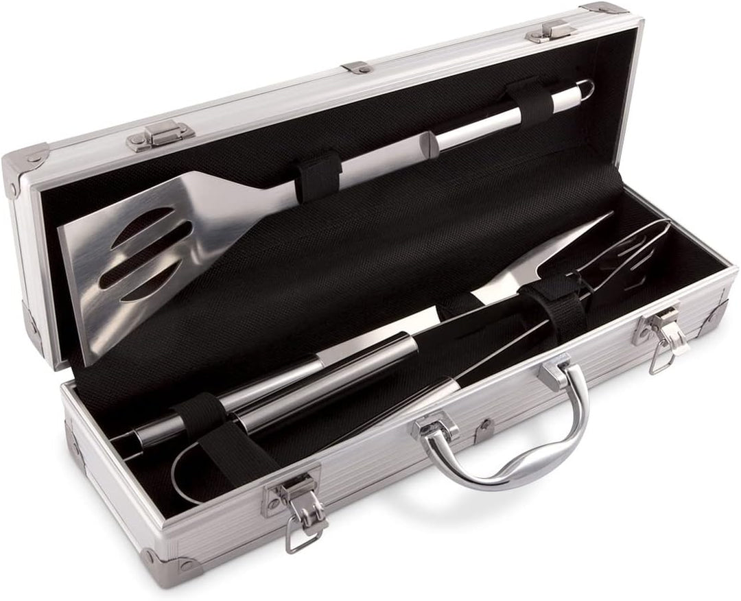 Grillkoffer 3-teilig Grillbesteck Edelstahl Grill Set Geschenkidee - der Beste Papa der Welt, der Be