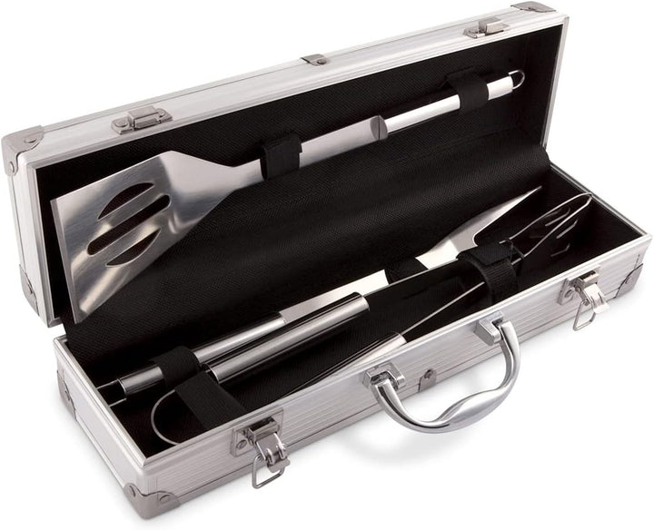 Grillkoffer 3-teilig Grillbesteck Edelstahl Grill Set Geschenkidee - der Beste Papa der Welt, der Be