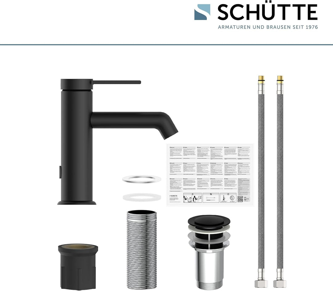 SCHÜTTE Waschtischarmatur LOS ANGELES 33106, Wasserhahn Bad mit Ablaufgarnitur, Armatur Badezimmer,