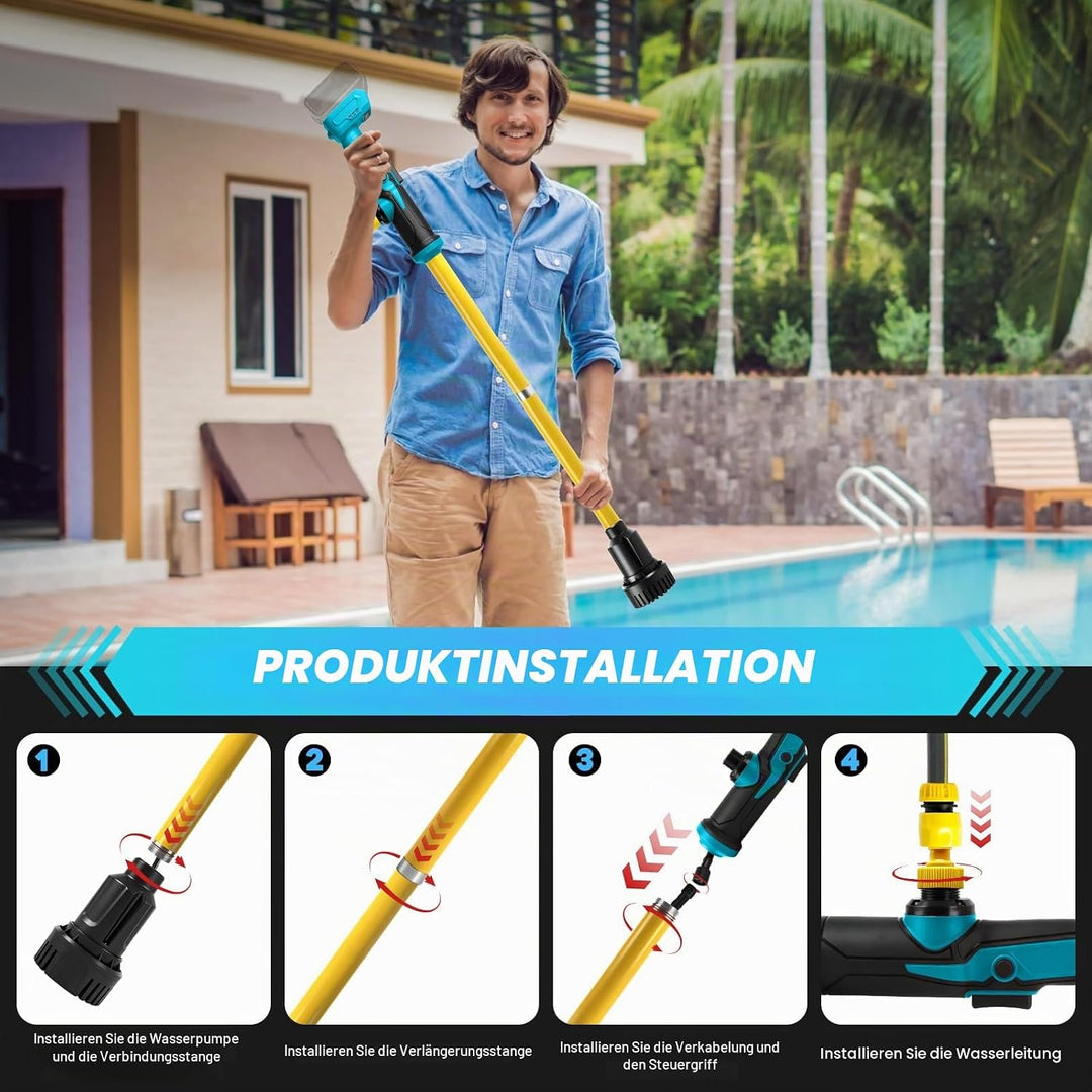 Akku Regenfasspumpe, kompatibel mit Makita 18V-Akku (ohne Batterie), 90 l/min Durchfluss, tragbare s