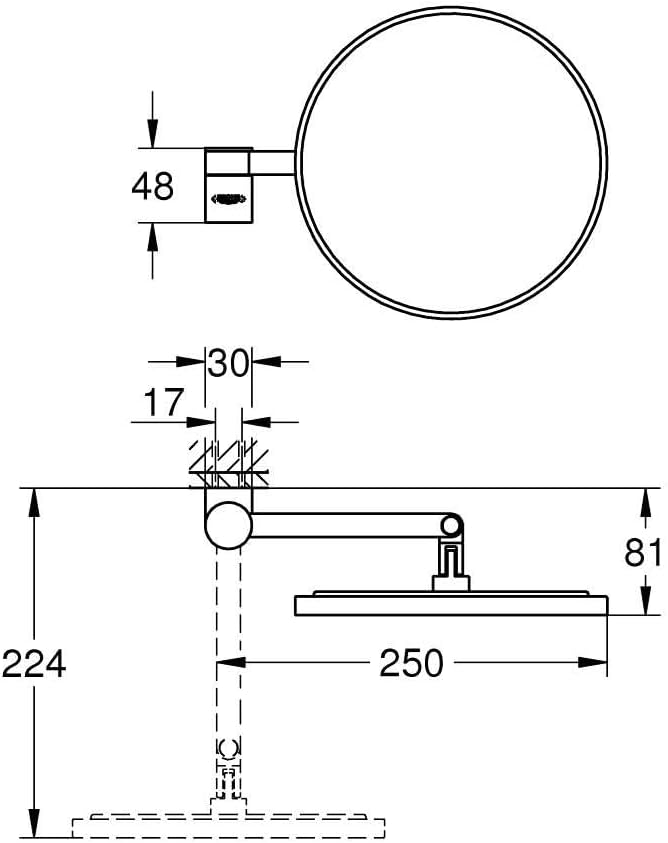 Grohe 41077000 Selection | Accessoires-WC-Papierhalter | supersteel | 41069DC0, Chrom Chrom Kosmetik