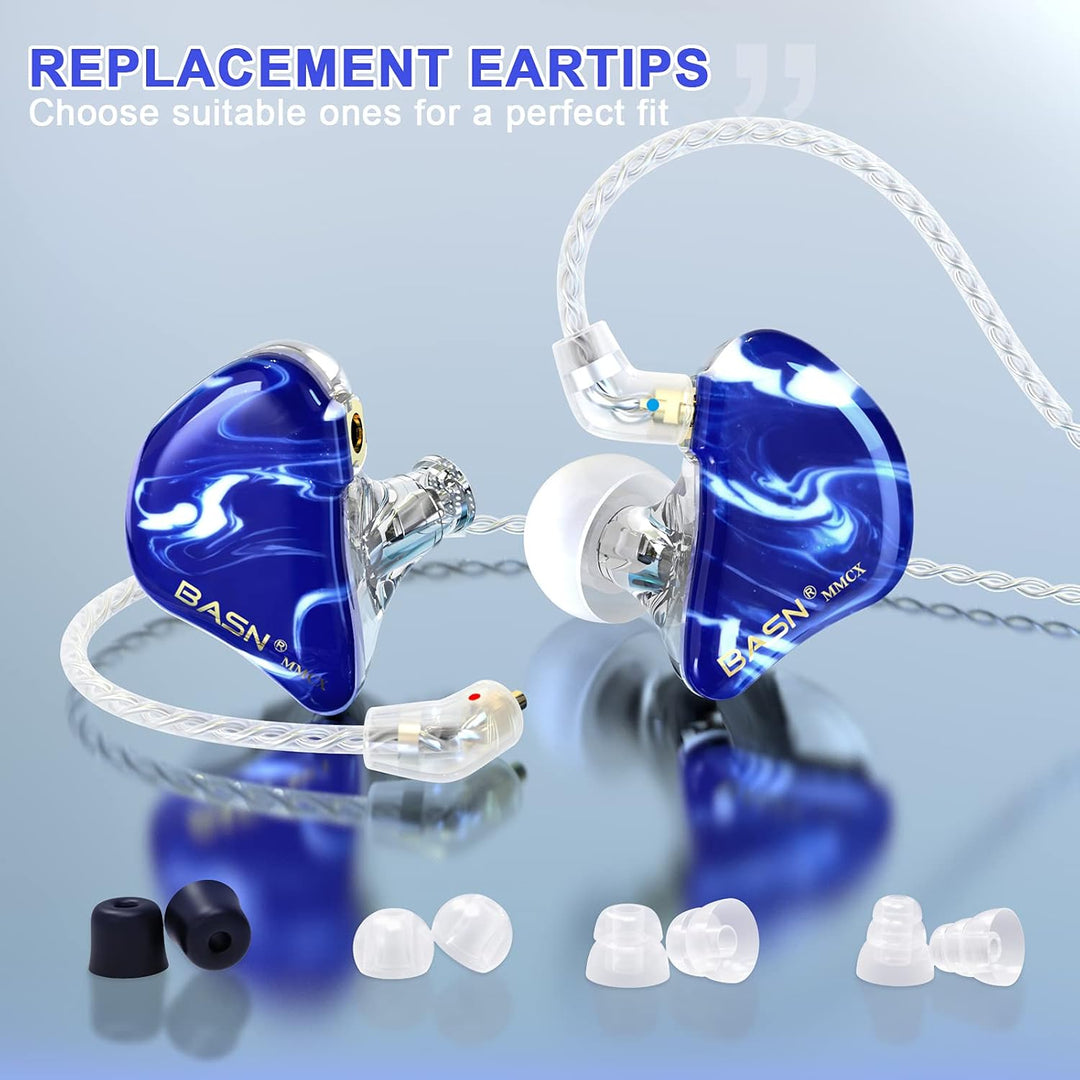 BASN MMCX In-Ear-Kopfhörer, Musiker, Dreifach-Treiber, geräuschisolierende Kopfhörer mit 2 verbesser