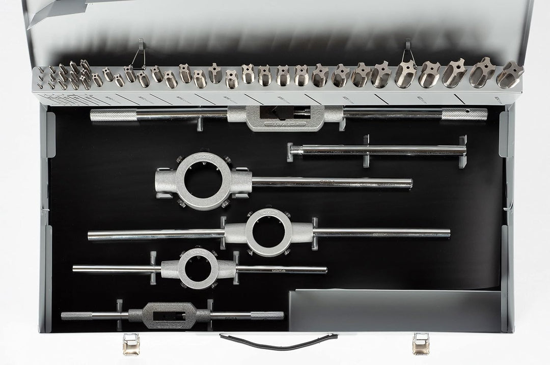 GSR PROFI Gewindeschneidsatz M3-M24, 64-teilig, HSSG Bohrer Set, Mit Vor- Mittel- & Fertigschneider,
