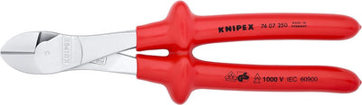 Knipex Kraft-Seitenschneider verchromt, tauchisoliert, VDE-geprüft 250 mm 74 07 250 verchromt 250 mm