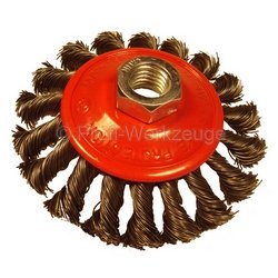 10 Stück Zopfbürste für Winkelschleifer, 100 mm, Stahldrahtbürste (rot)