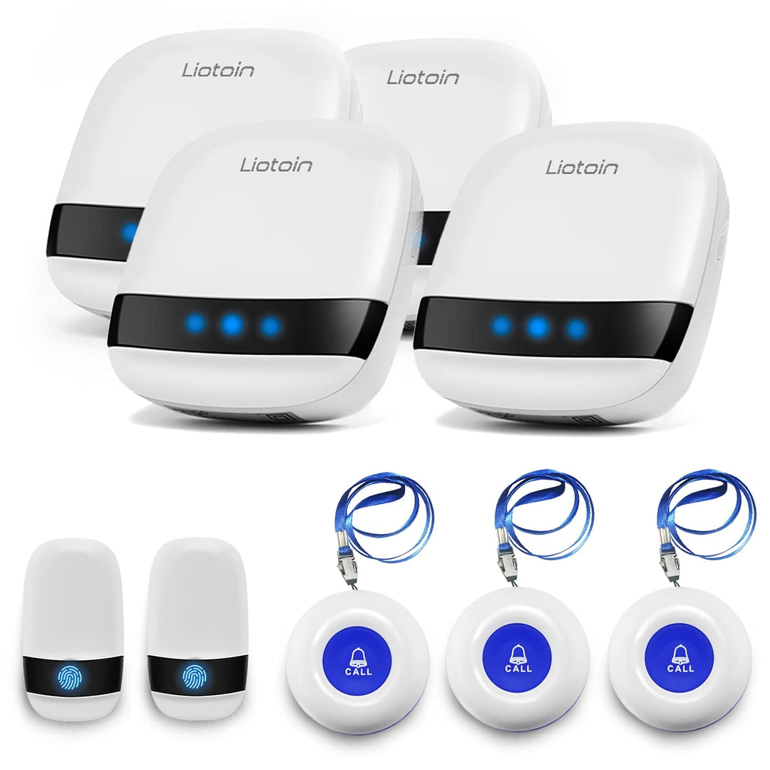 LIOTOIN Notrufknopf für Senioren Notruf Alarm Knopf Kabellose Hausnotruf Senioren SOS Alarmanlage Se