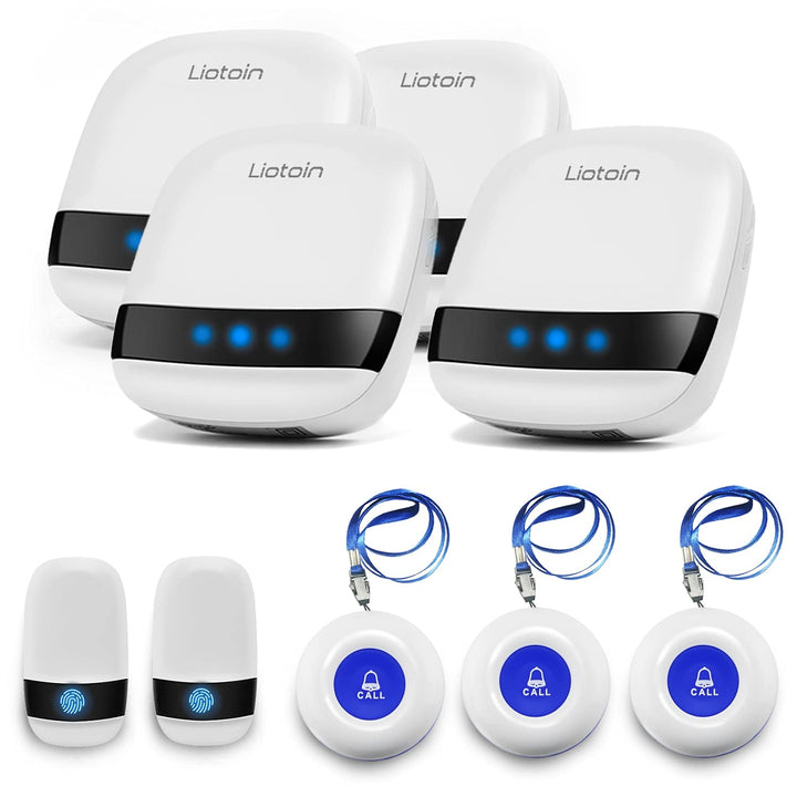 LIOTOIN Notrufknopf für Senioren Notruf Alarm Knopf Kabellose Hausnotruf Senioren SOS Alarmanlage Se