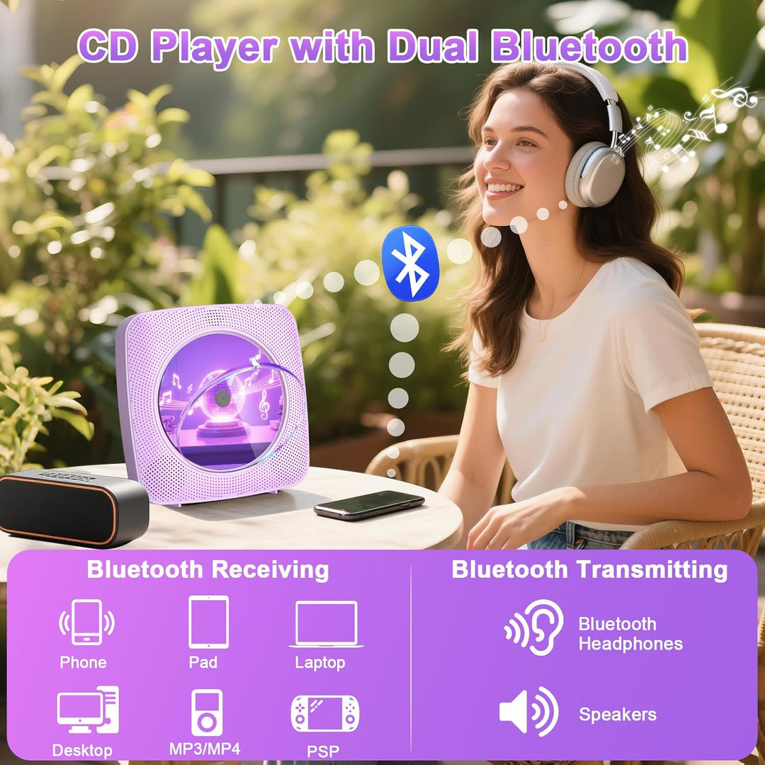 Gueray Tragbarer CD Player Tragbar : Radio CD Players Kinder CD-Player Discman mit 1800mAh Akku Laut