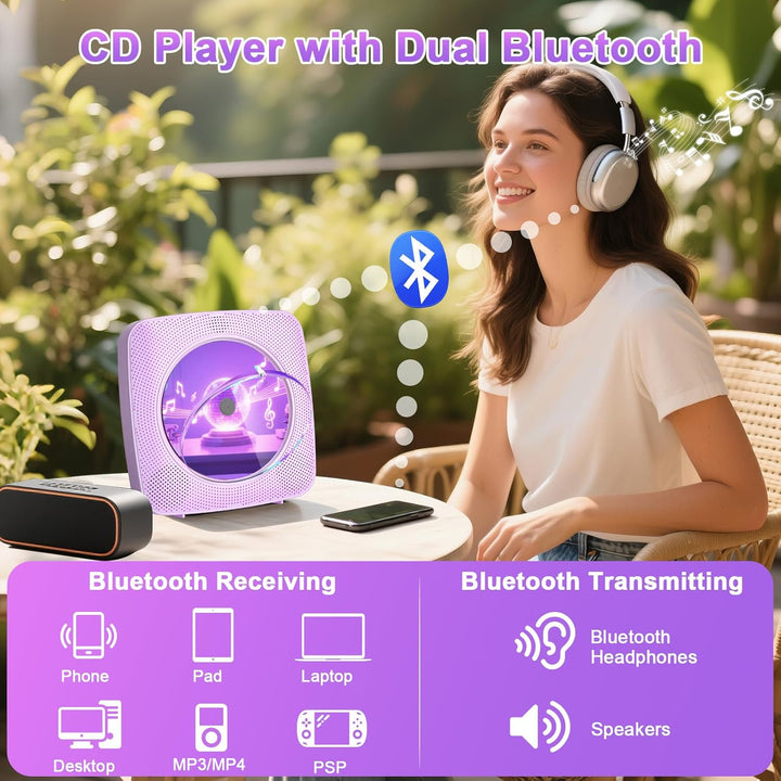 Gueray Tragbarer CD Player Tragbar : Radio CD Players Kinder CD-Player Discman mit 1800mAh Akku Laut