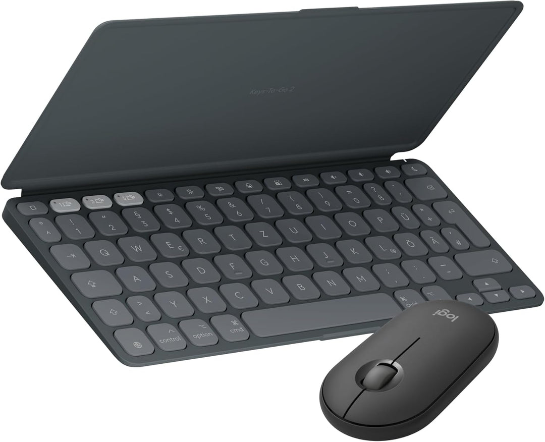 Logitech Keys-to-GO 2 Mobile Bluetooth-Tastatur + Pebble Mouse 2 Bluetooth-Maus M350s, leichtes, kab