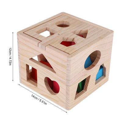 Geometrische Formen Spielzeug Baby intellektuelle 13 Löcher Blockbau Spiel Holz Lernen Geometrisches