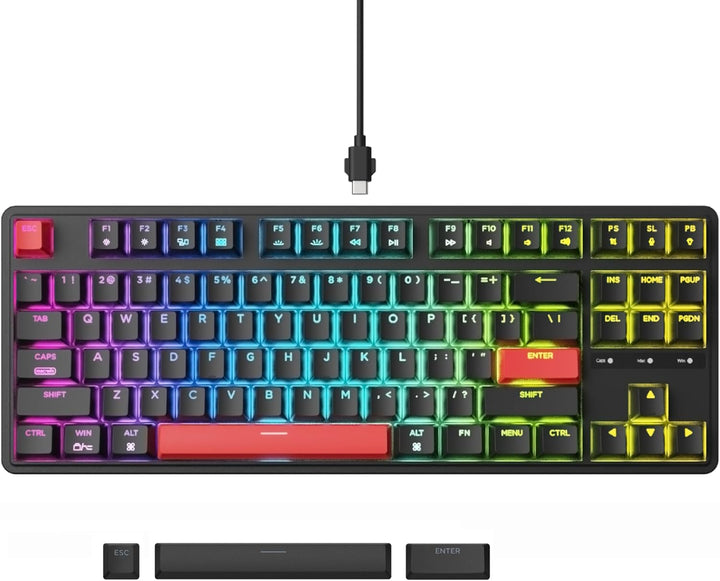 Keychron C3 Pro QMK/VIA Trådbundet Mekaniskt Tangentbord, Programmerbart, TKL-gamingtangentbord 87 T
