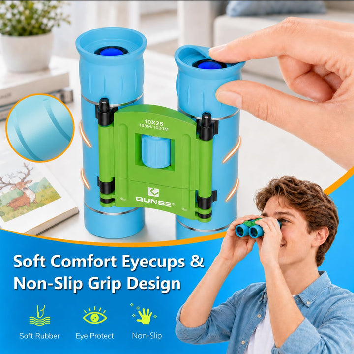 QUNSE 10x25 Mini Kleines Fernglas Erwachsene Klein Ferngläser für Vogels Hiking en buitenleven Marin