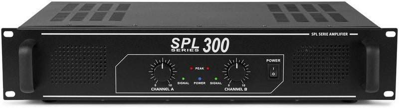 SkyTec SPL300 PA Verstärker Endstufe 300 Watt, mit 3-Band-Equalizer, 3 Kanal Input, Chinch, AUX, ide