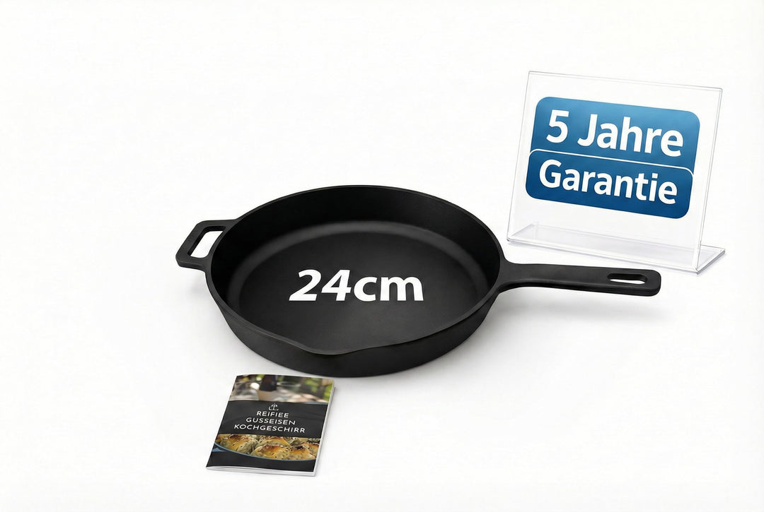 Ottia geschliffene Gusseisenpfanne, bekannt aus dem Fachhandel. Hält ein Leben lang. 24cm gross. Tol