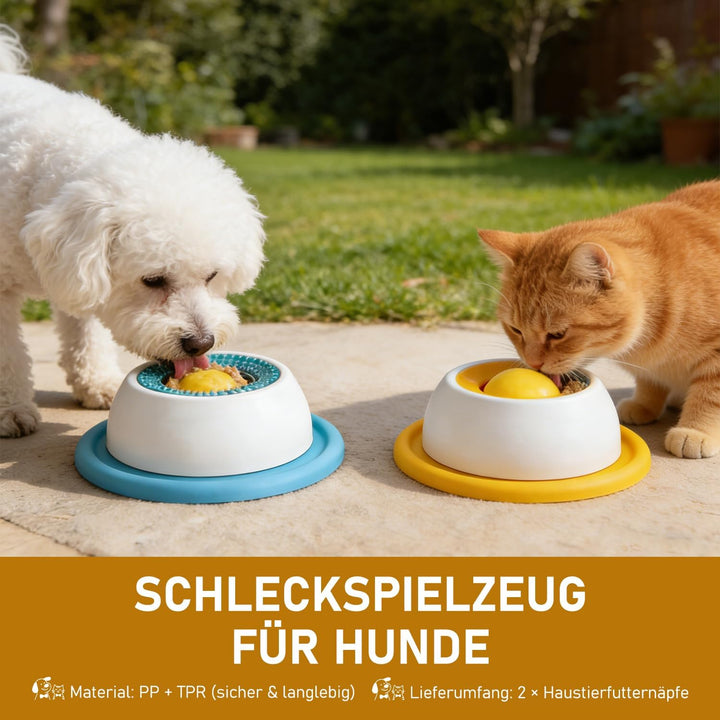 Lick Bowl für Hunde, 2 Stück Schleckball Hund, Hundelickspielzeug, Leckmatte Hund, Schleckball Leckb