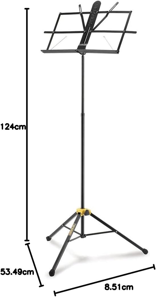 Hercules BS100B Music Stand with EZ Desk, Glide and Angle Roller