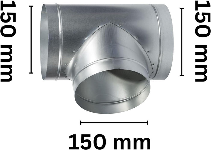 Weedness T-Stück 150 mm - Rohrlüfter Abluft Aktivkohlefilter Grow Lüfter Ablauftschlauch Adapter Kli