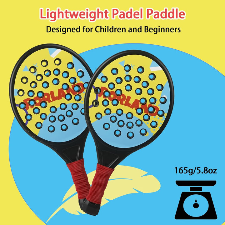 Kinder Padel Schläger Set, Leichte Padelschläger für Einsteiger Jungen Mädchen ab 6 Jahre, Ballspiel