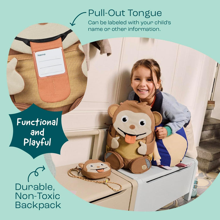 Affenzahn Kinderrucksack Grosser Freund | Kindergartenrucksack für Kinder von 3 bis 5 Jahren mit fun