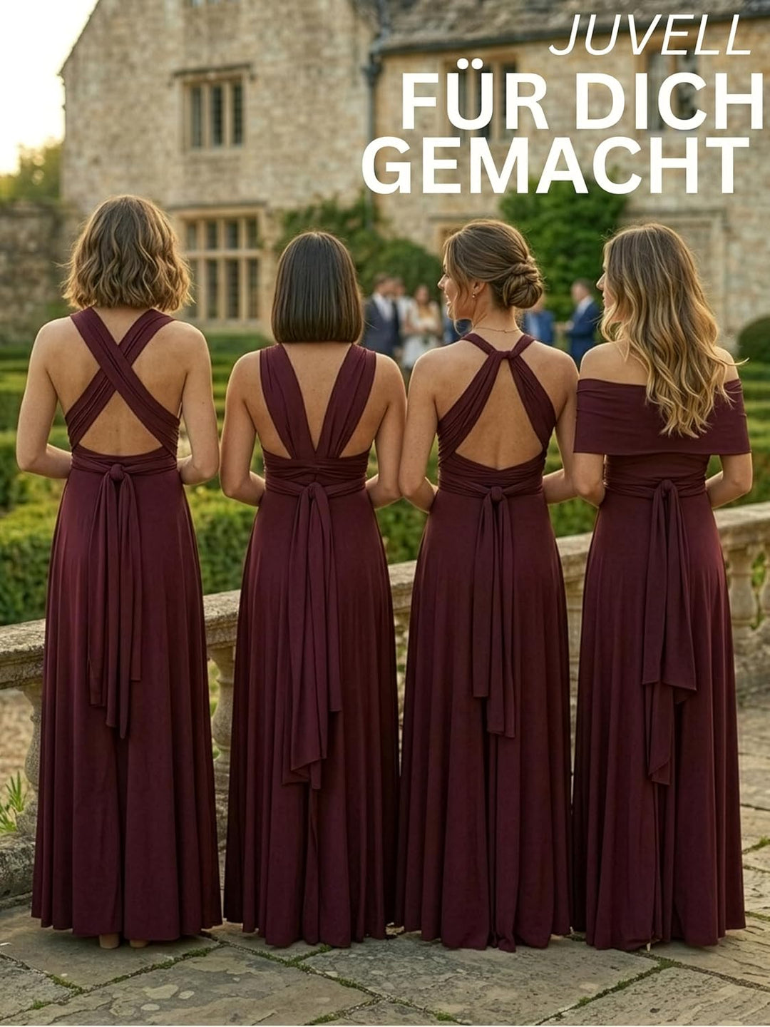 Juvell Brautjungfernkleider lang - Maxi-Kleid - Infinity-Abendkleid - Multiway-Wickelkleid - Abendkl