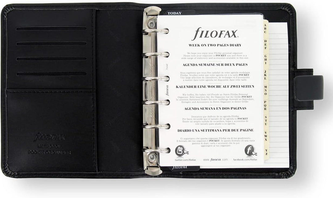 Filofax Metropol Persönlicher Organizer für Papier, Schwarz, Metropol