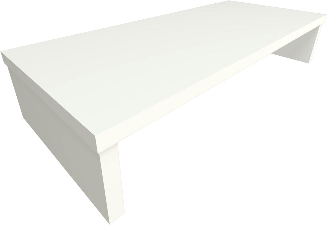 Henor Monitorständer TV-Bildschirmerhöhung in FSC® Holz 62 x 26.5 x 12 cm. Unterstützt 50 kg Weiss 6