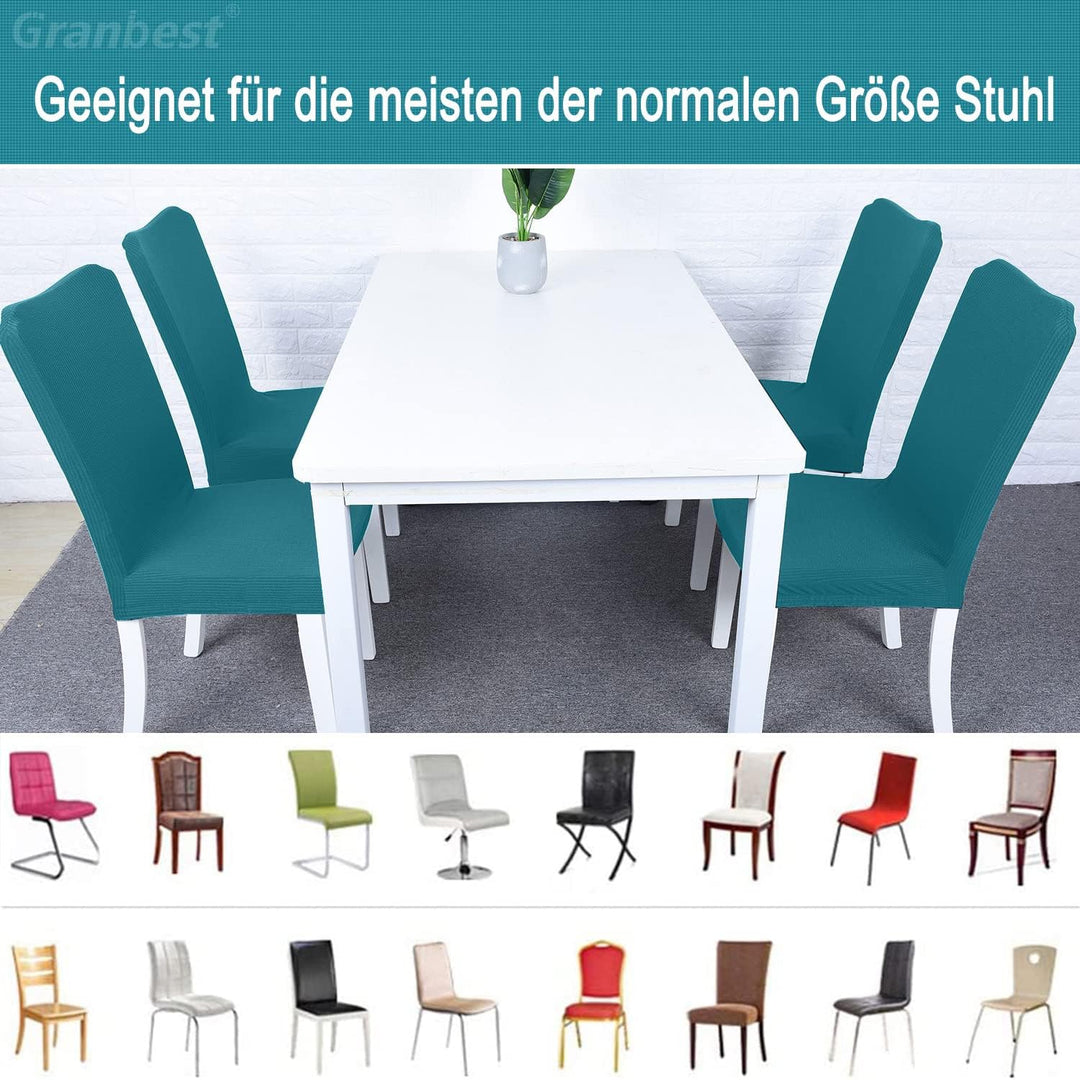 Granbest Premium Wasserdicht Esszimmerstuhl Abdeckungen Satz Von 6, Elastische Hohe Zurück Stuhlhuss