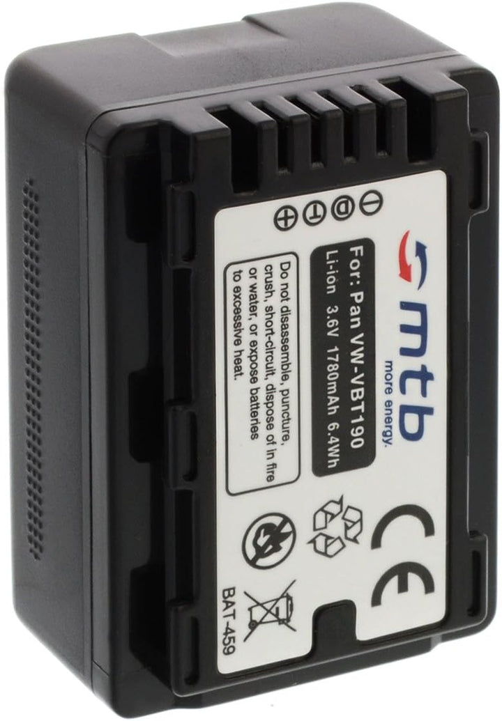 2 Akkus + Ladegerät (Netz, KFZ) für VW-VBT190 / Panasonic HC-V130, V160, 270, 380, V727... s. Liste!