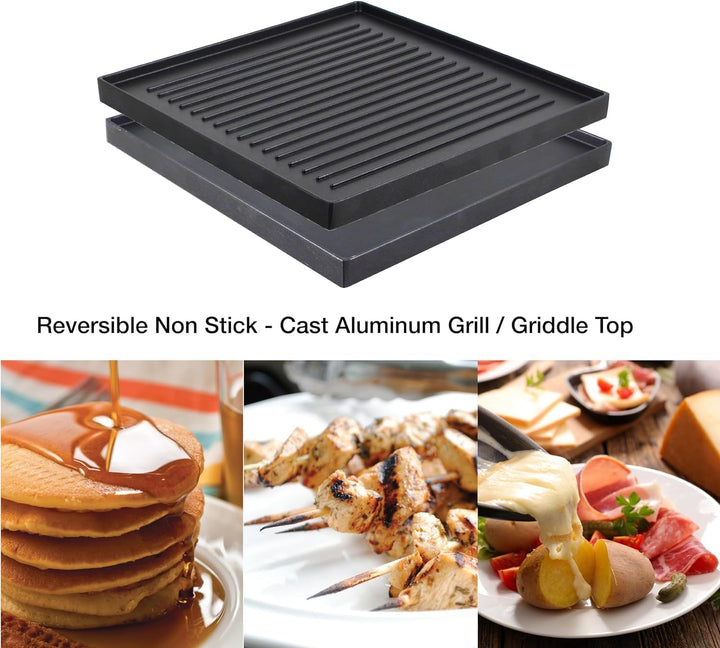 Swissmar Geneva Raclette 4 Personen, Raclette Grill mit Pfännchen und Schiebern, Mini Raclette-Grill