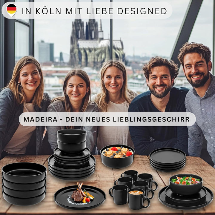 Sänger Madeira | Dessertteller 6 teilig, Steingut Teller Set 6 Personen, Kuchenteller kleine Teller